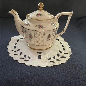 Arthur Wood Elegant Floral Teapot with Gold Accents England 5606